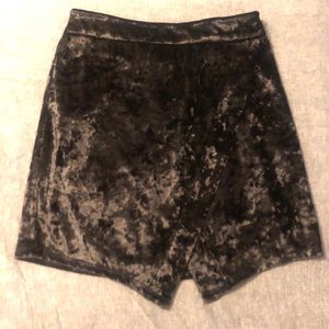 Black Velour Mini Skirt